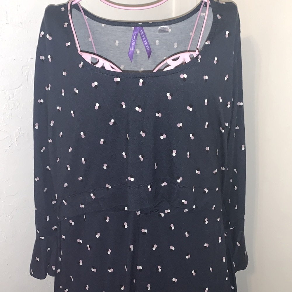Seraphine Maternity Nursing  Navy blue/Pink Dot Dress- Size US 10 - Picture 3 of 15
